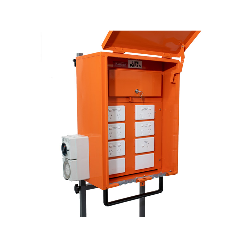 Construction Switchboard with Type A RCDs & RCBOs – Hi-Visibility X15 Orange, IP44 Enclosure for Three Phase Site Power